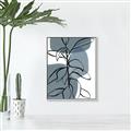 Picture of Blue Geo with Leaves I _GroupedProduct_Rectangle_Portrait_Canvas_Framed_