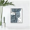 Picture of Blue Geo with Leaves I _GroupedProduct_Rectangle_Portrait_Canvas_Framed_
