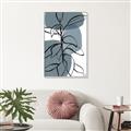 Picture of Blue Geo with Leaves I _GroupedProduct_Rectangle_Portrait_Canvas_Framed_