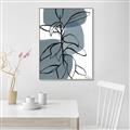 Picture of Blue Geo with Leaves I _GroupedProduct_Rectangle_Portrait_Canvas_Framed_