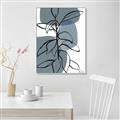 Picture of Blue Geo with Leaves I _GroupedProduct_Rectangle_Portrait_Canvas_Framed_