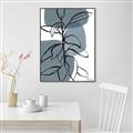 Picture of Blue Geo with Leaves I _GroupedProduct_Rectangle_Portrait_Canvas_Framed_