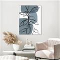 Picture of Blue Geo with Leaves I _GroupedProduct_Rectangle_Portrait_Canvas_Framed_