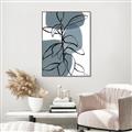 Picture of Blue Geo with Leaves I _GroupedProduct_Rectangle_Portrait_Canvas_Framed_