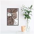 Picture of Brown Geo with Leaves I  _GroupedProduct_Rectangle_Portrait_Canvas_Framed_