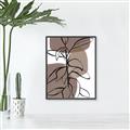 Picture of Brown Geo with Leaves I  _GroupedProduct_Rectangle_Portrait_Canvas_Framed_