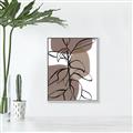 Picture of Brown Geo with Leaves I  _GroupedProduct_Rectangle_Portrait_Canvas_Framed_