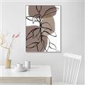 Picture of Brown Geo with Leaves I  _GroupedProduct_Rectangle_Portrait_Canvas_Framed_