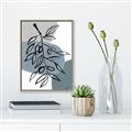 Picture of Blue Geo with Leaves II  _GroupedProduct_Rectangle_Portrait_Canvas_Framed_
