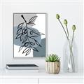 Picture of Blue Geo with Leaves II  _GroupedProduct_Rectangle_Portrait_Canvas_Framed_