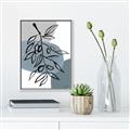 Picture of Blue Geo with Leaves II  _GroupedProduct_Rectangle_Portrait_Canvas_Framed_
