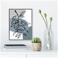 Picture of Blue Geo with Leaves II  _GroupedProduct_Rectangle_Portrait_Canvas_Framed_