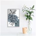 Picture of Blue Geo with Leaves II  _GroupedProduct_Rectangle_Portrait_Canvas_Framed_
