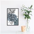 Picture of Blue Geo with Leaves II  _GroupedProduct_Rectangle_Portrait_Canvas_Framed_