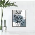 Picture of Blue Geo with Leaves II  _GroupedProduct_Rectangle_Portrait_Canvas_Framed_