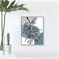 Picture of Blue Geo with Leaves II  _GroupedProduct_Rectangle_Portrait_Canvas_Framed_
