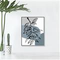 Picture of Blue Geo with Leaves II  _GroupedProduct_Rectangle_Portrait_Canvas_Framed_