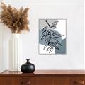 Picture of Blue Geo with Leaves II  _GroupedProduct_Rectangle_Portrait_Canvas_Framed_