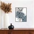 Picture of Blue Geo with Leaves II  _GroupedProduct_Rectangle_Portrait_Canvas_Framed_