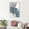 Picture of Blue Geo with Leaves II  _GroupedProduct_Rectangle_Portrait_Canvas_Framed_