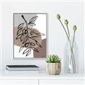 Picture of Brown Geo with Leaves II  _GroupedProduct_Rectangle_Portrait_Canvas_Framed_