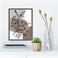Picture of Brown Geo with Leaves II  _GroupedProduct_Rectangle_Portrait_Canvas_Framed_