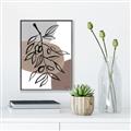 Picture of Brown Geo with Leaves II  _GroupedProduct_Rectangle_Portrait_Canvas_Framed_