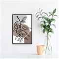 Picture of Brown Geo with Leaves II  _GroupedProduct_Rectangle_Portrait_Canvas_Framed_
