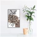 Picture of Brown Geo with Leaves II  _GroupedProduct_Rectangle_Portrait_Canvas_Framed_