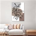 Picture of Brown Geo with Leaves II  _GroupedProduct_Rectangle_Portrait_Canvas_Framed_