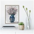 Picture of Blue Pot of Daisies _GroupedProduct_Rectangle_Portrait_Canvas_Framed_