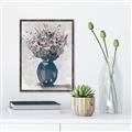 Picture of Blue Pot of Daisies _GroupedProduct_Rectangle_Portrait_Canvas_Framed_