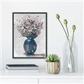 Picture of Blue Pot of Daisies _GroupedProduct_Rectangle_Portrait_Canvas_Framed_