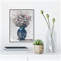 Picture of Blue Pot of Daisies _GroupedProduct_Rectangle_Portrait_Canvas_Framed_