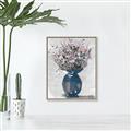 Picture of Blue Pot of Daisies _GroupedProduct_Rectangle_Portrait_Canvas_Framed_