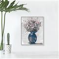 Picture of Blue Pot of Daisies _GroupedProduct_Rectangle_Portrait_Canvas_Framed_