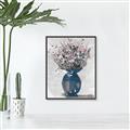 Picture of Blue Pot of Daisies _GroupedProduct_Rectangle_Portrait_Canvas_Framed_