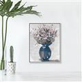 Picture of Blue Pot of Daisies _GroupedProduct_Rectangle_Portrait_Canvas_Framed_