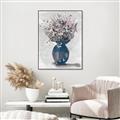 Picture of Blue Pot of Daisies _GroupedProduct_Rectangle_Portrait_Canvas_Framed_