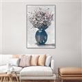Picture of Blue Pot of Daisies _GroupedProduct_Rectangle_Portrait_Canvas_Framed_