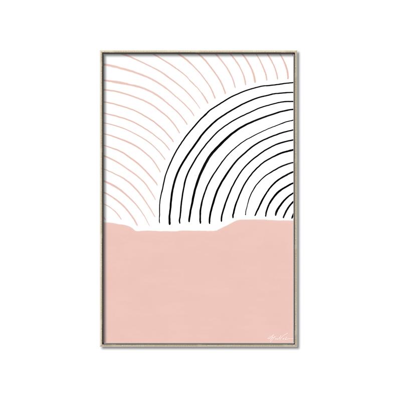 Picture of Mid Century Abstract Pink _GroupedProduct_Rectangle_Portrait_Canvas_Framed_