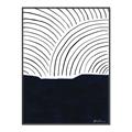 Picture of Mid Century Abstract Blue  _GroupedProduct_Rectangle_Portrait_Canvas_Framed_