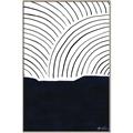 Picture of Mid Century Abstract Blue  _GroupedProduct_Rectangle_Portrait_Canvas_Framed_