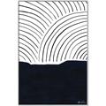 Picture of Mid Century Abstract Blue  _GroupedProduct_Rectangle_Portrait_Canvas_Framed_