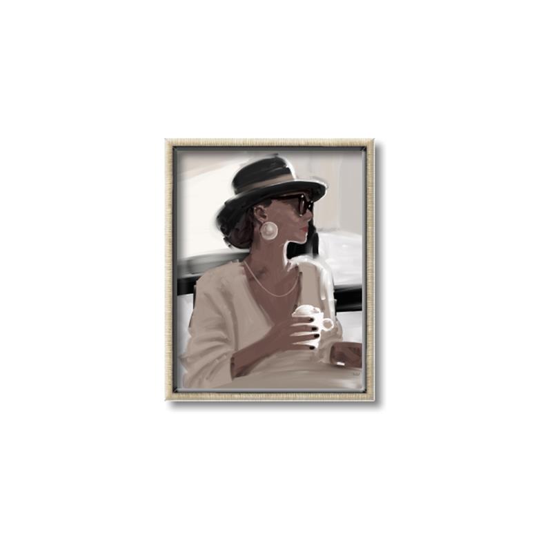 Picture of Café Girl _GroupedProduct_Rectangle_Portrait_Canvas_Framed_