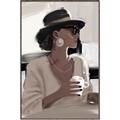 Picture of Café Girl _GroupedProduct_Rectangle_Portrait_Canvas_Framed_