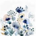 Picture of Ink Blue Flowers I  _GroupedProduct_Square_Unframed_Print_Only_