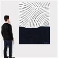 Picture of Mid Century Abstract Blue  _GroupedProduct_Rectangle_Portrait_Canvas_