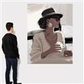 Picture of Café Girl _GroupedProduct_Rectangle_Portrait_Canvas_