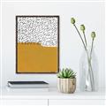 Picture of Mid Century Abstract Yellow _GroupedProduct_Rectangle_Portrait_Canvas_Framed_